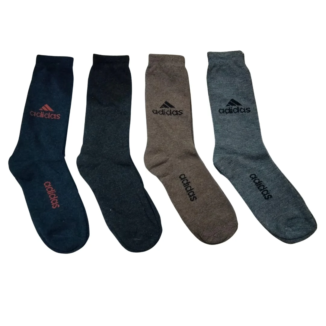 Adidas Long Cotton Winter Socks-MIX Colors (3 Pairs) - Image 4