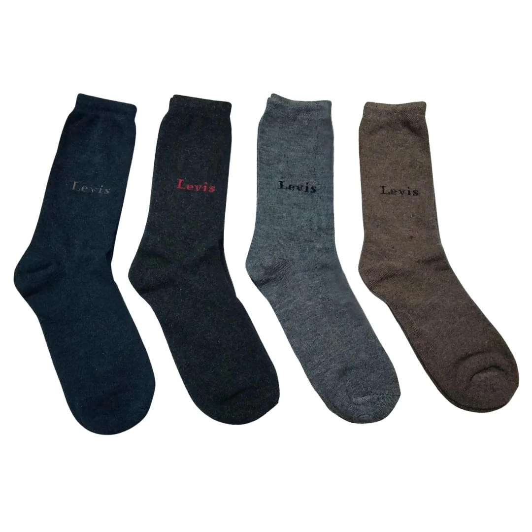 Levi's Long Cotton Winter Socks-MIX Colors (6 Pairs) - Image 3