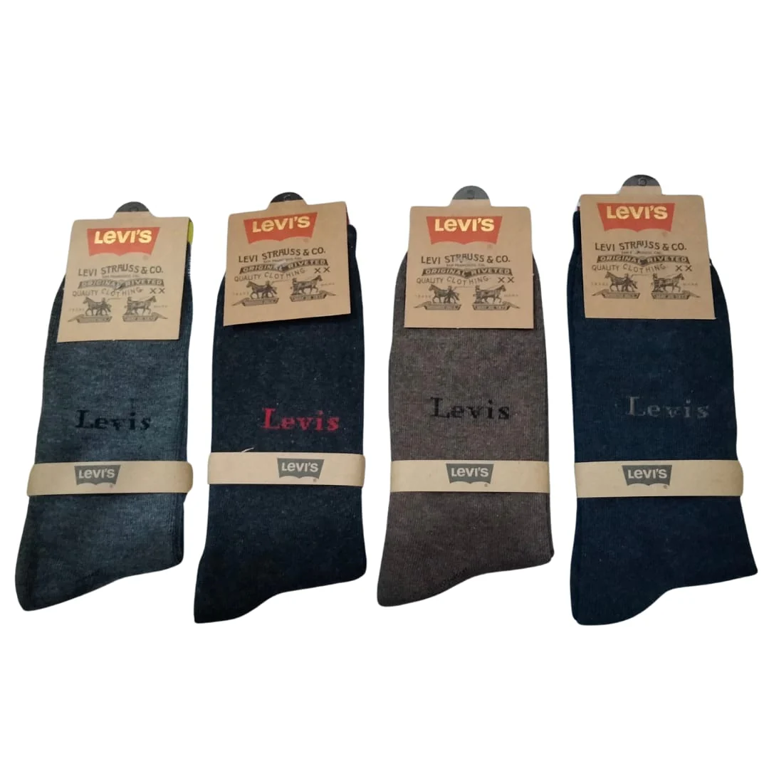 Levi's Long Cotton Winter Socks-MIX Colors (6 Pairs) - Image 4